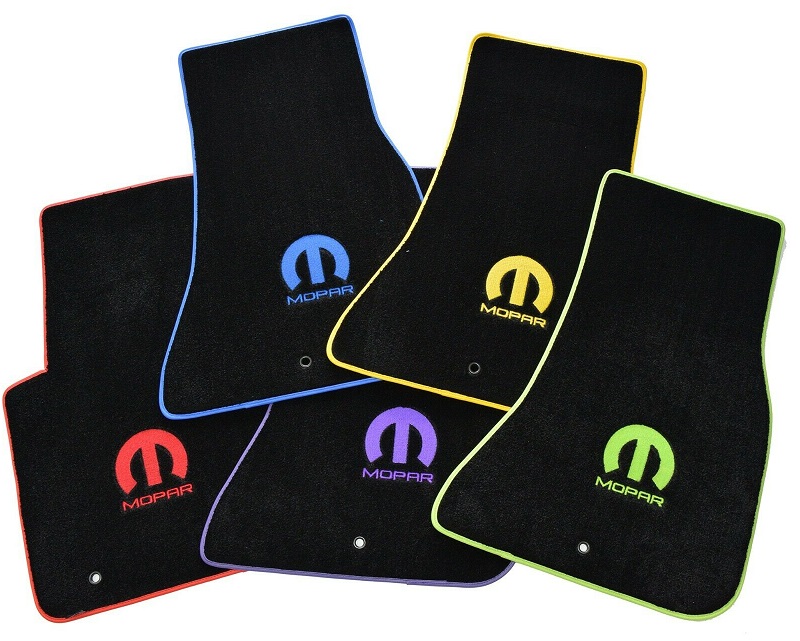 "MOPAR" 2-Pc Black Carpet Floor Mats 11-up Dodge Charger - Click Image to Close